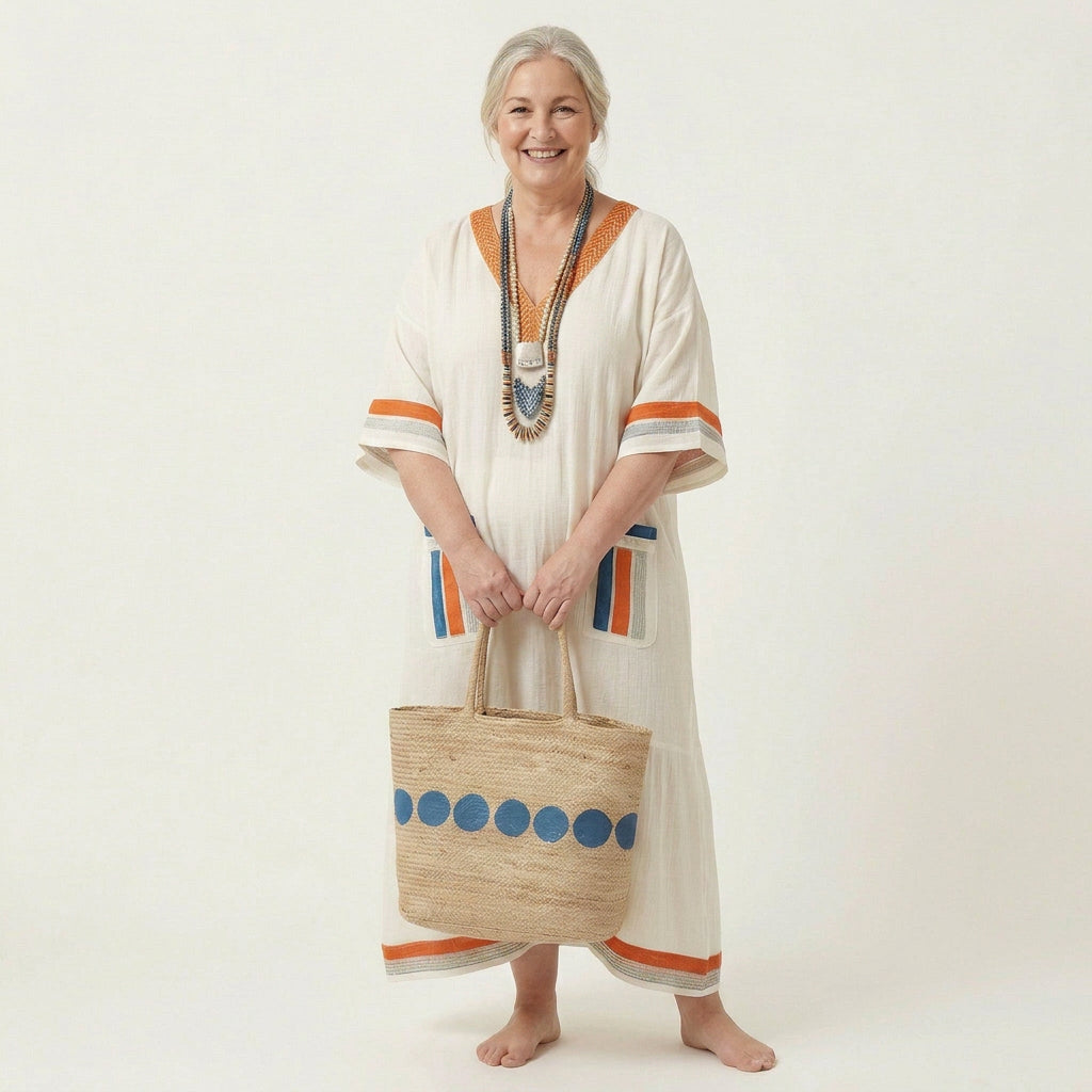 Amanda | Striped Round Neck Maxi Dress