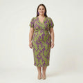 Makayla | Chiffon Floral V-Neck Midi Dress