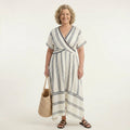 Lacey | Striped V-Neck Maxi Dress