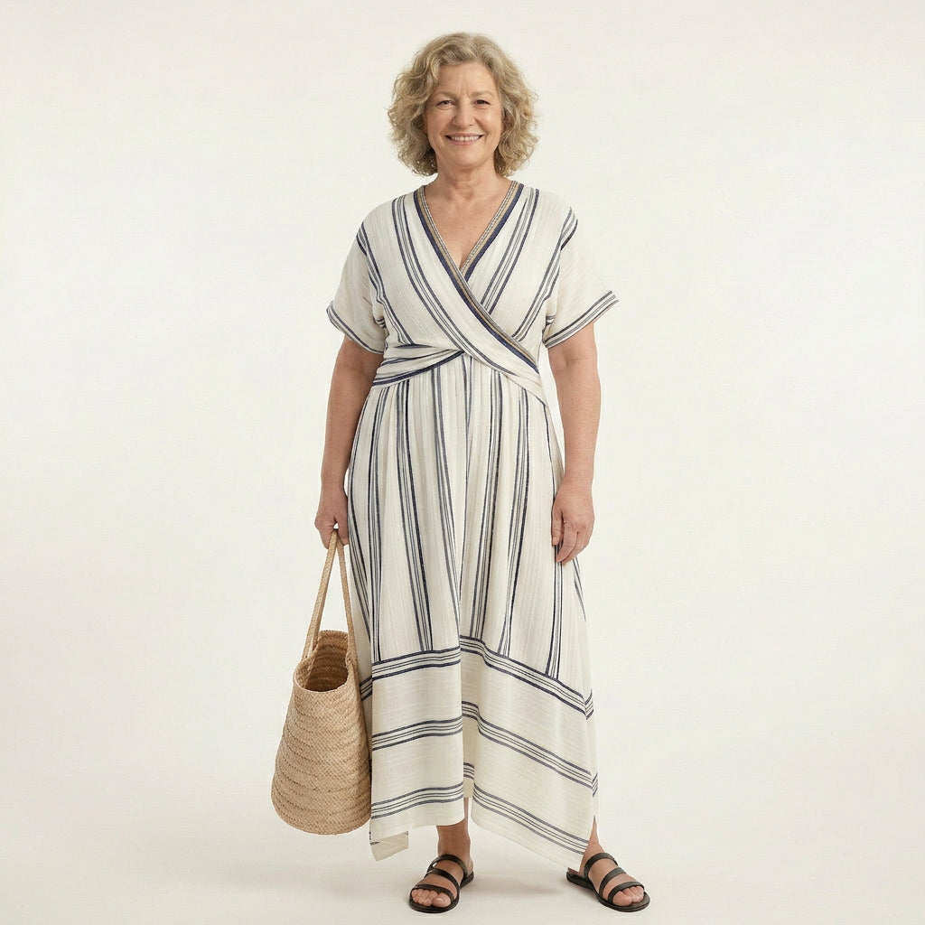Lacey | Striped V-Neck Maxi Dress
