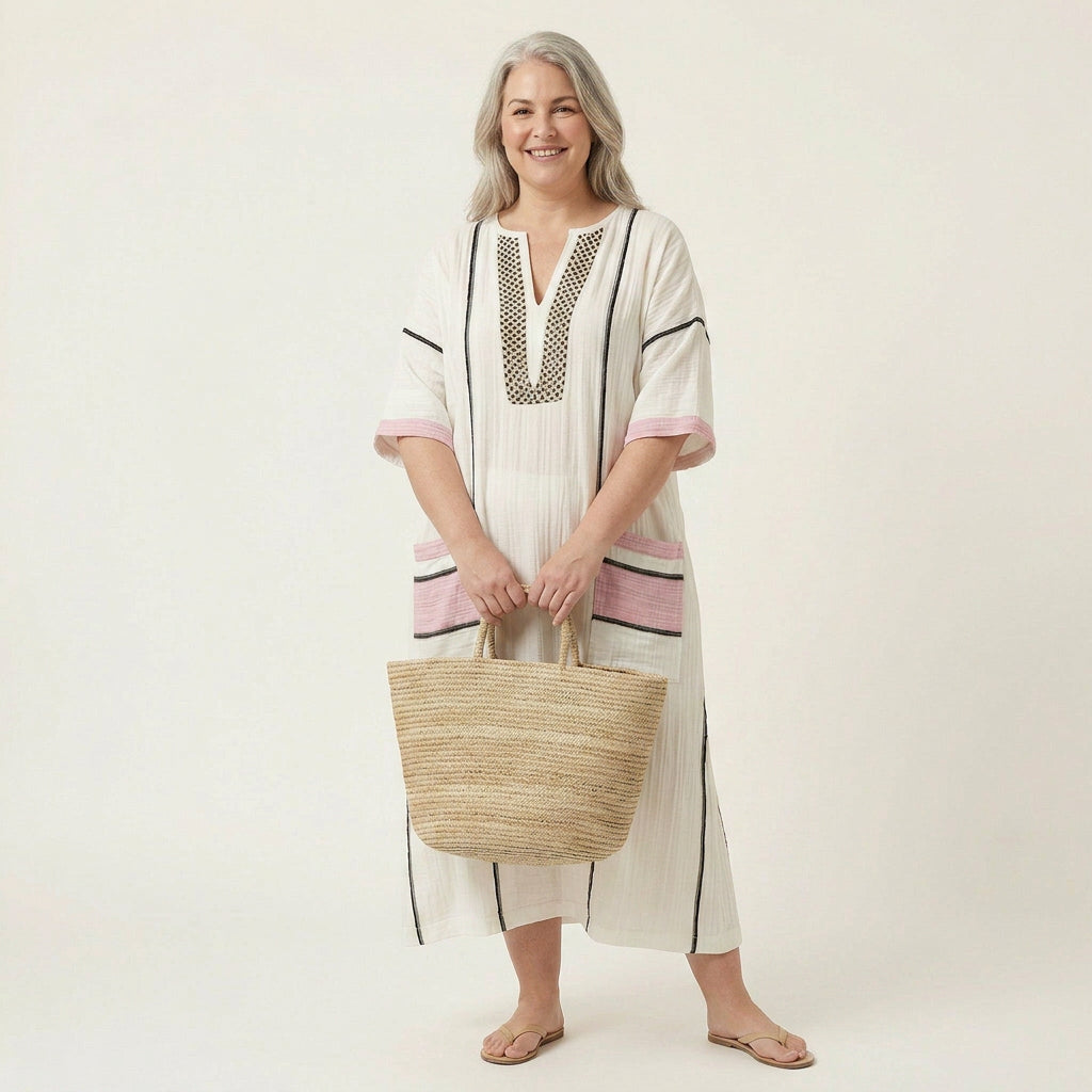 Amanda | Striped Round Neck Maxi Dress