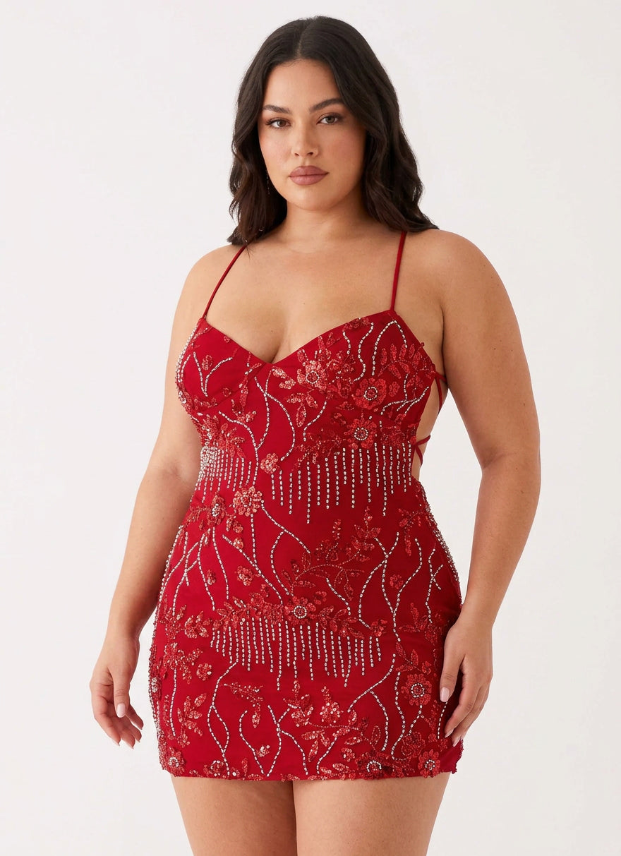 Barbara | Sequin V-Neck Mini Dress