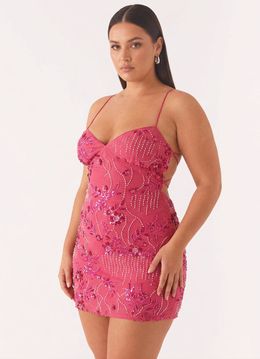 Barbara | Sequin V-Neck Mini Dress