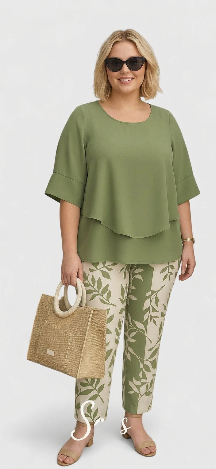 Loretta | Chiffon Damask Two-Piece Set