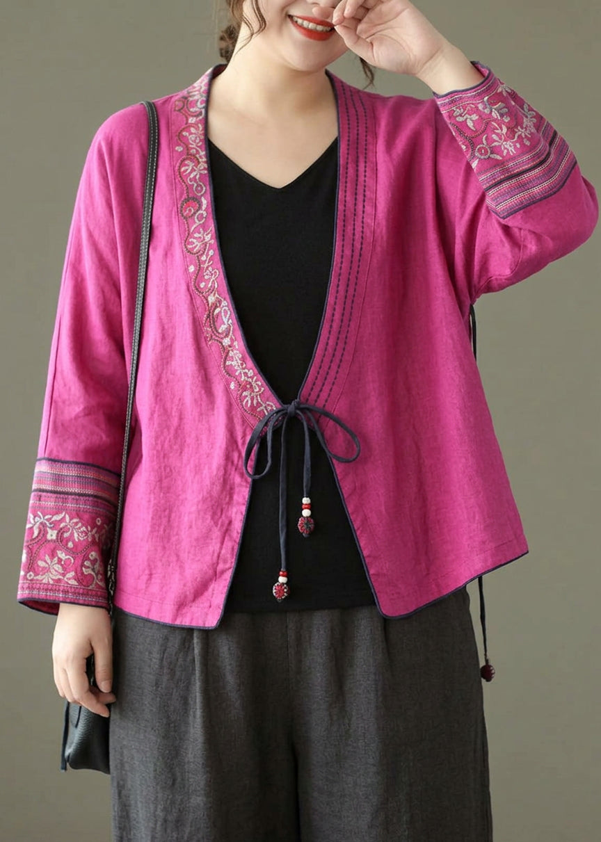 Teresa | Linen Embroidered Long Sleeve Shirt