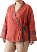 Teresa | Linen Embroidered Long Sleeve Shirt