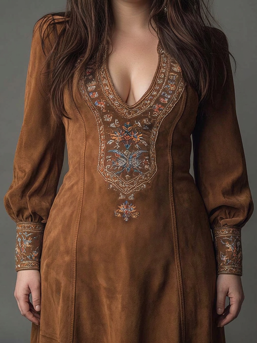 Florence | Embroidered Long Sleeve Mini Dress