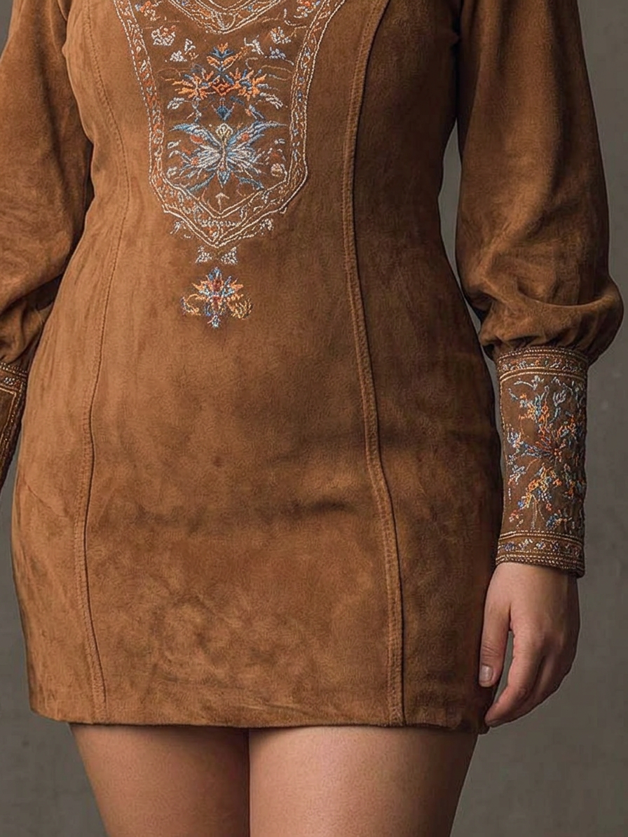 Florence | Embroidered Long Sleeve Mini Dress