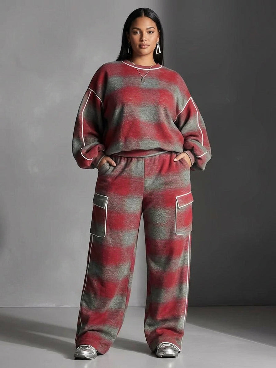 Candace | Knit Checked Two-Piece Set