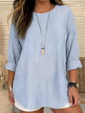 Diana | Striped Round Neck Blouse