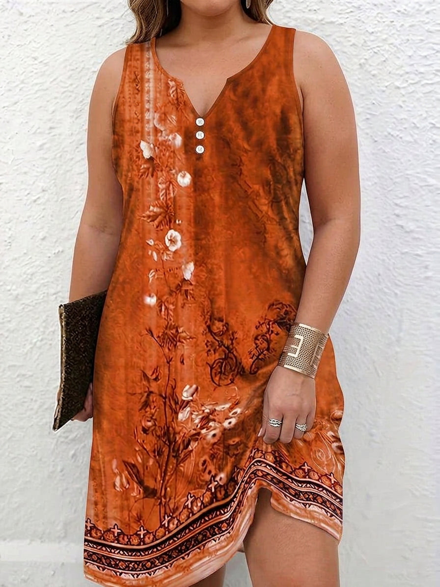 Jasmine | Abstract V-Neck Mini Dress