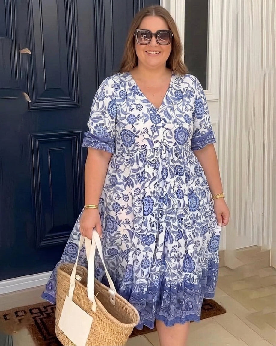 Gail | Floral V-Neck Maxi Dress