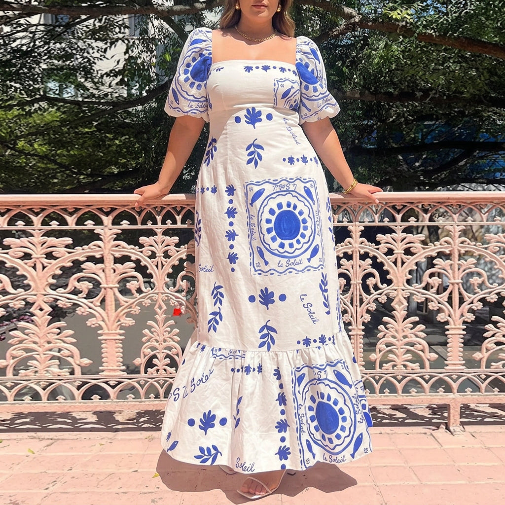 Annie Floral Square Neck Maxi Dress – view 2