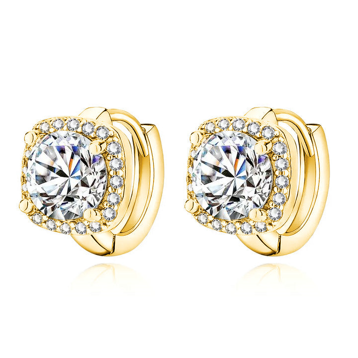 April Huggie Hoop Cubic Zirconia Earrings for Women