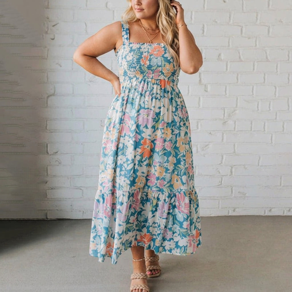 Arlene Floral Square Neck Maxi Dress