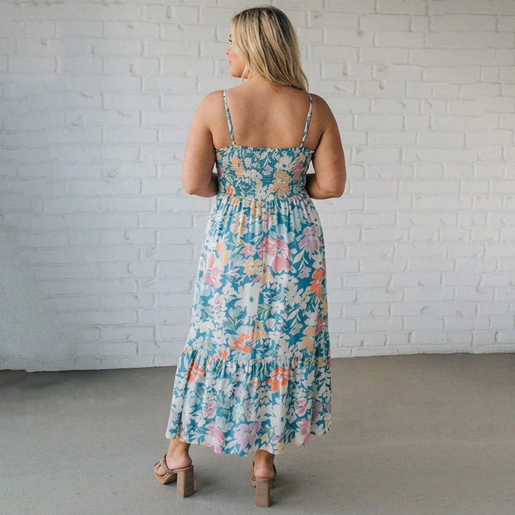 Arlene Floral Square Neck Maxi Dress – view 3