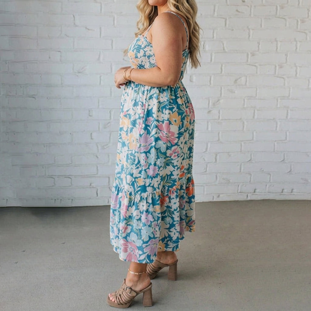 Arlene Floral Square Neck Maxi Dress – view 4