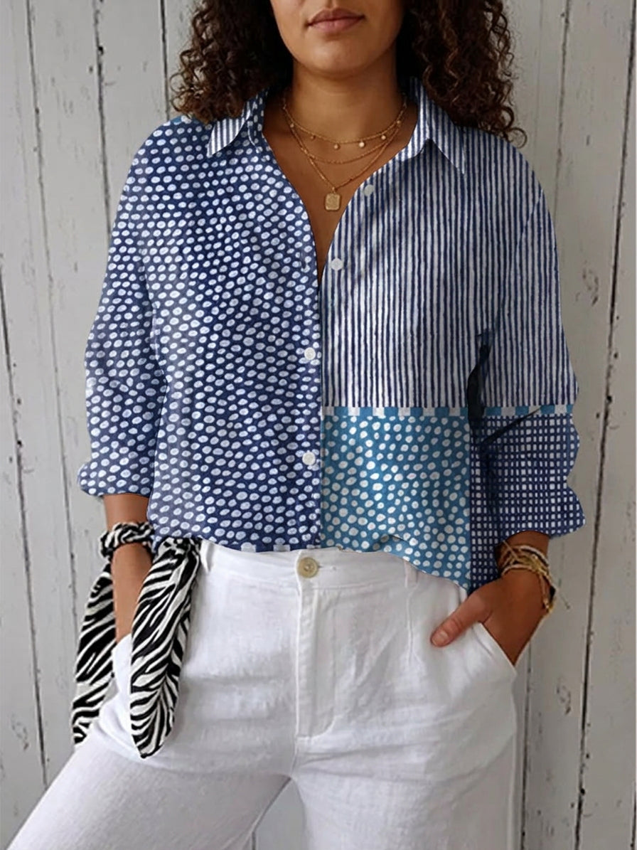 Heidi | Striped Collared Blouse