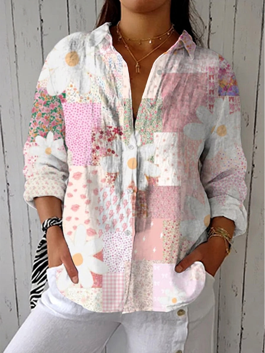 Aileen | Geometric Collared Blouse