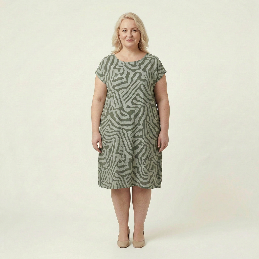 Bailey Abstract Round Neck Knee-Length Dress – view 2
