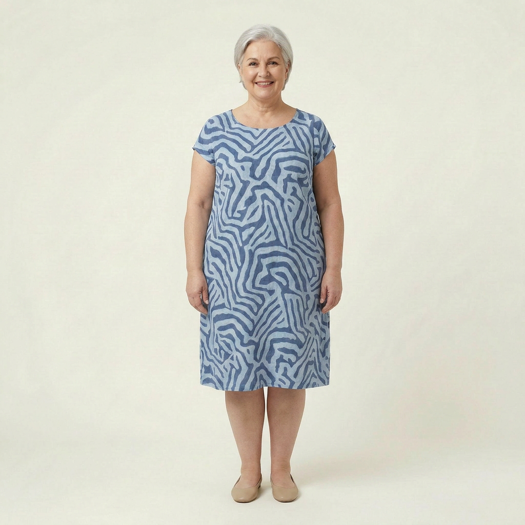 Bailey Abstract Round Neck Knee-Length Dress – view 4
