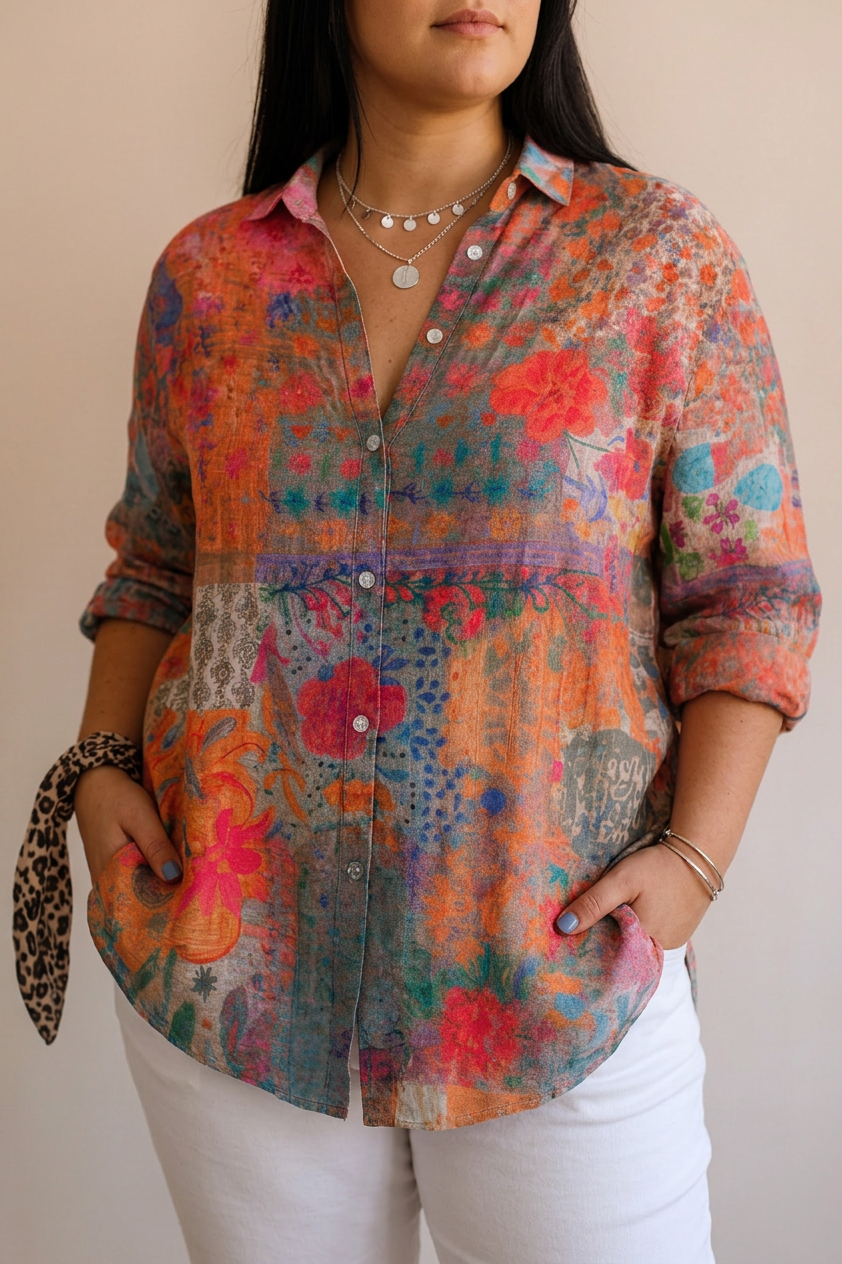 Bernadette Floral Collared Blouse – view 2