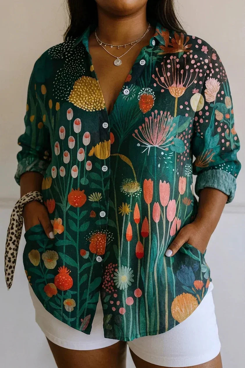 Bernadette Floral Collared Blouse – view 3