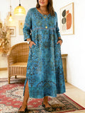 Bianca Paisley Round Neck Maxi Dress