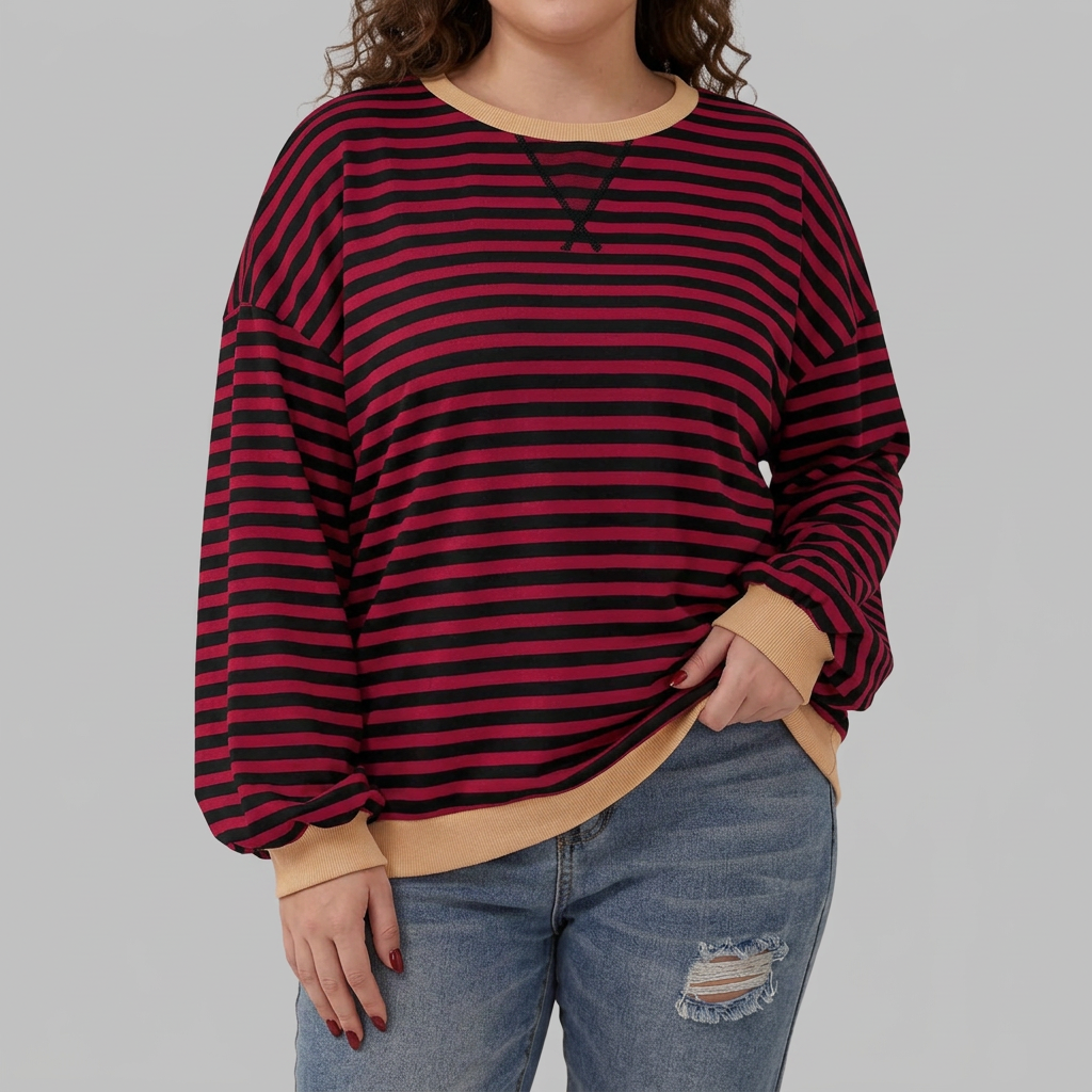 Blake Striped Round Neck Knit Top – view 11