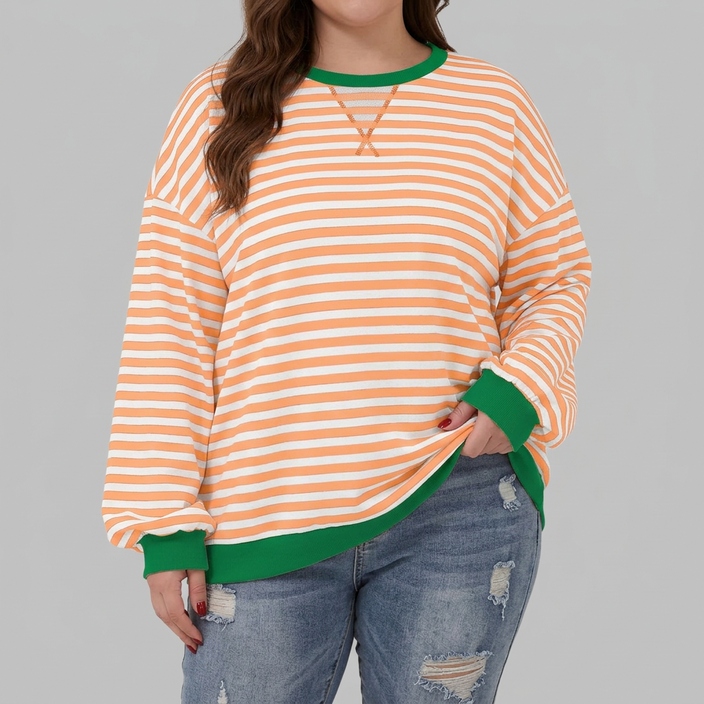 Blake Striped Round Neck Knit Top – view 12