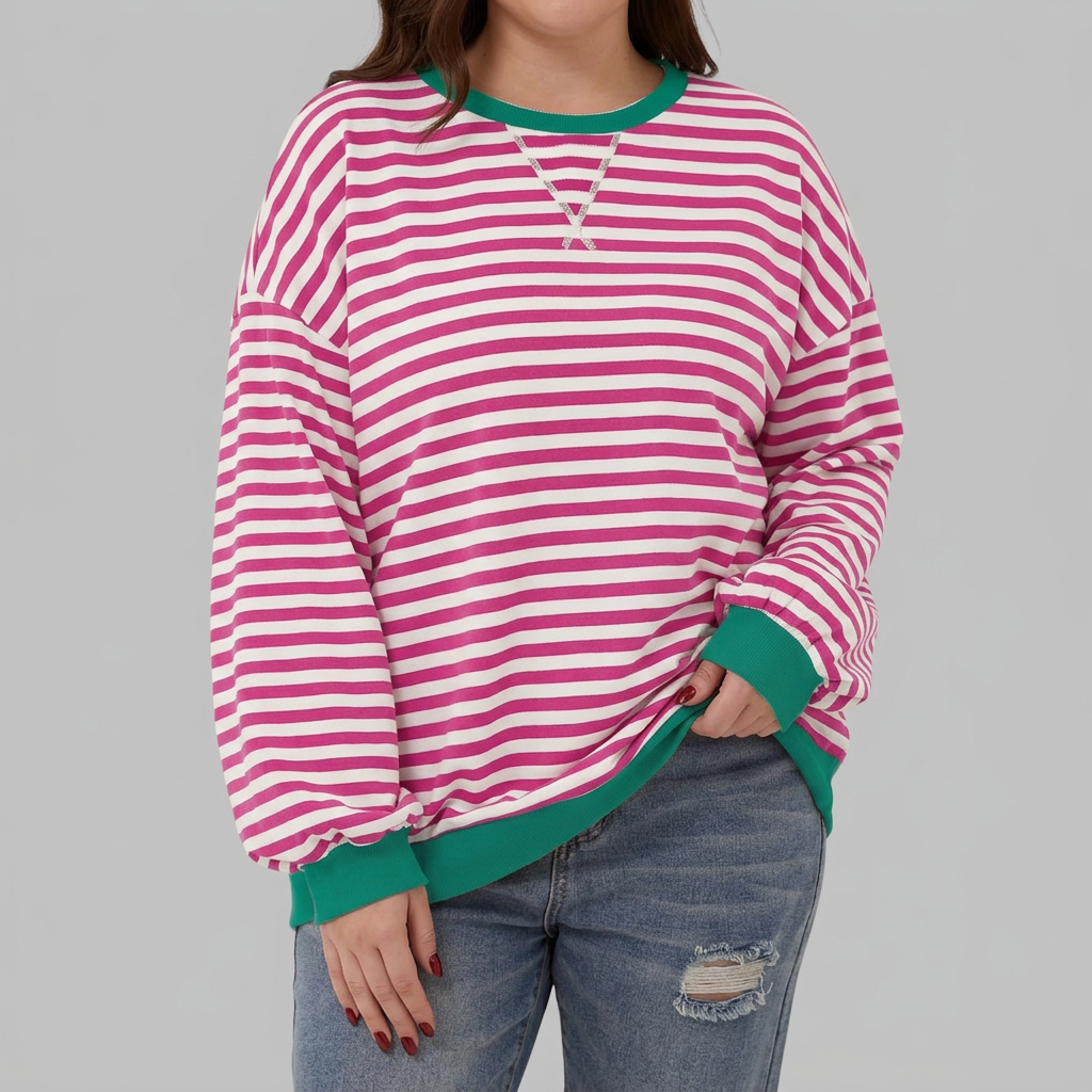 Blake Striped Round Neck Knit Top – view 2