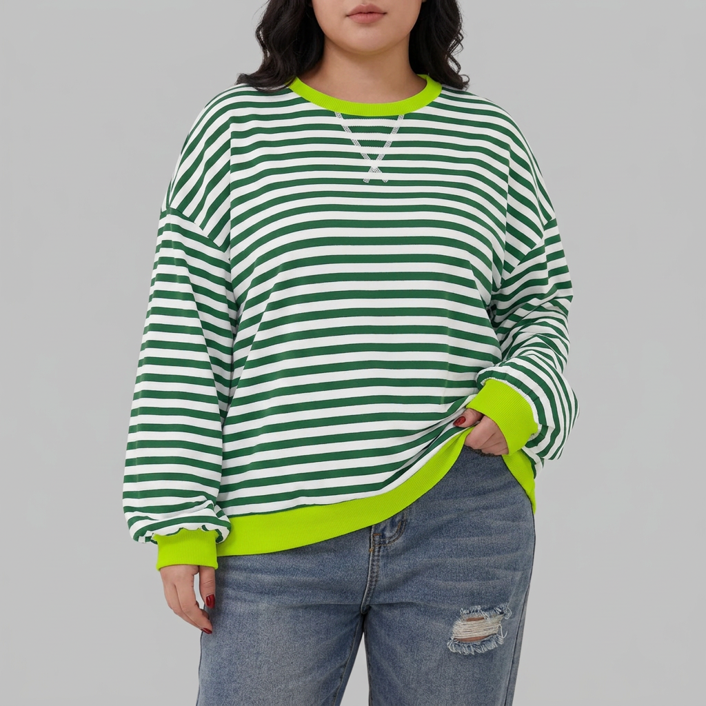 Blake Striped Round Neck Knit Top – view 3