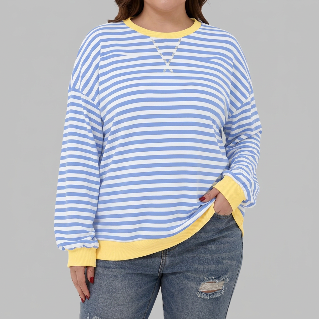 Blake Striped Round Neck Knit Top – view 6