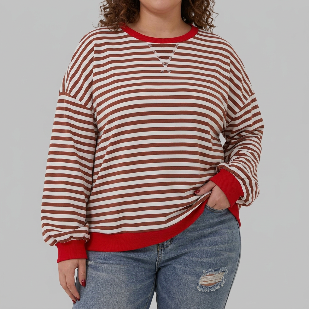Blake Striped Round Neck Knit Top – view 8