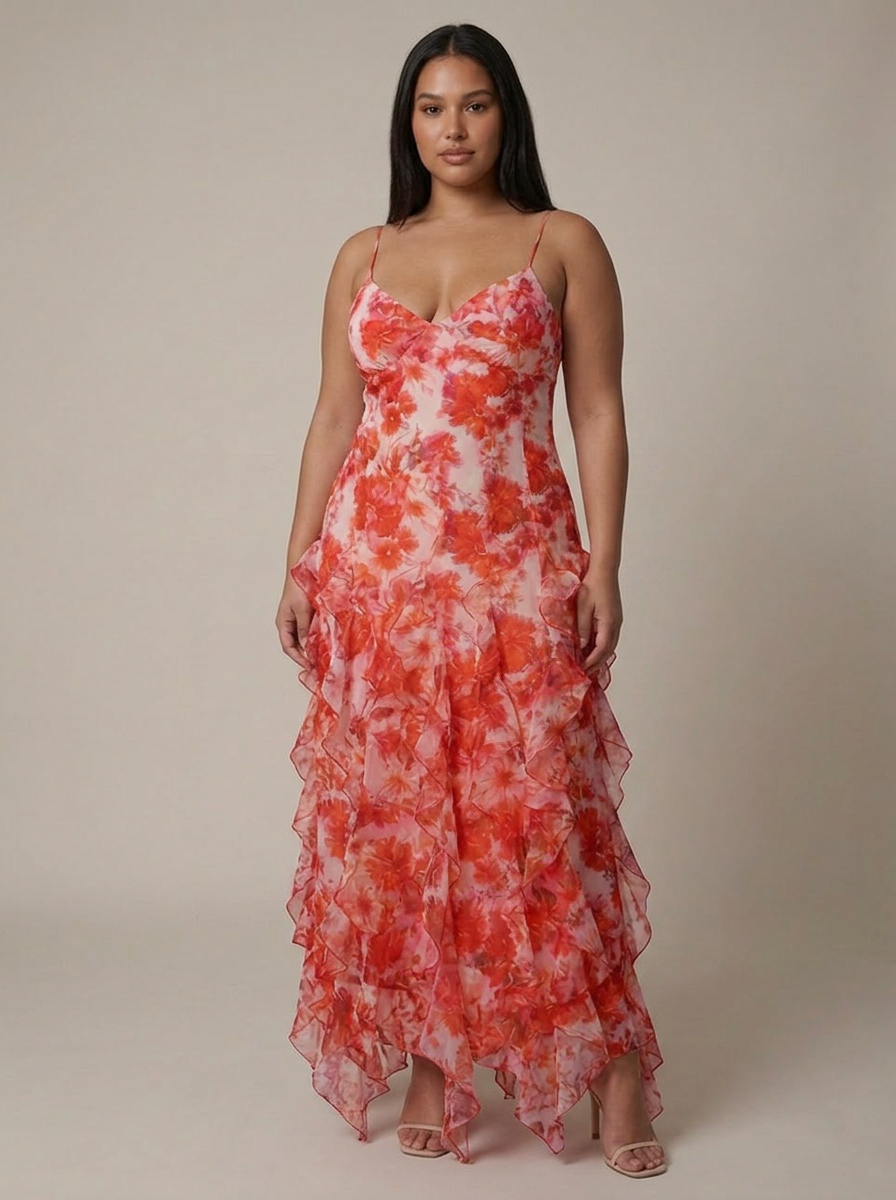 Bonnie Chiffon Floral Sweetheart Maxi Dress – view 2