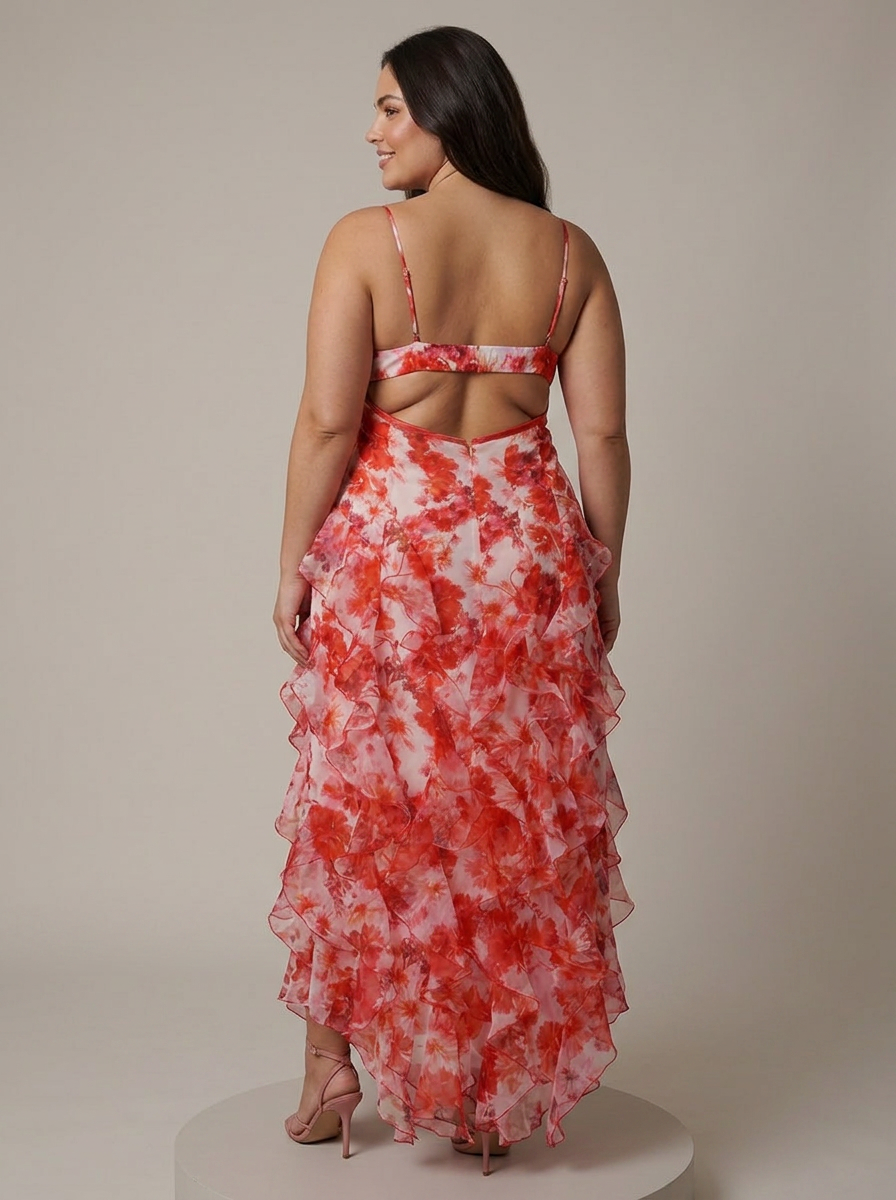 Bonnie Chiffon Floral Sweetheart Maxi Dress – view 3