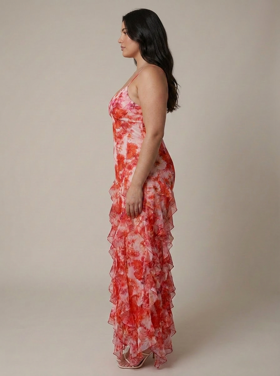 Bonnie Chiffon Floral Sweetheart Maxi Dress – view 4