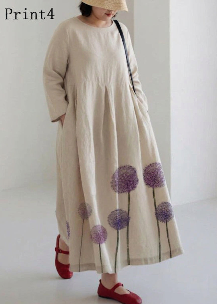 Brenda Linen Round Neck Maxi Dress – view 12