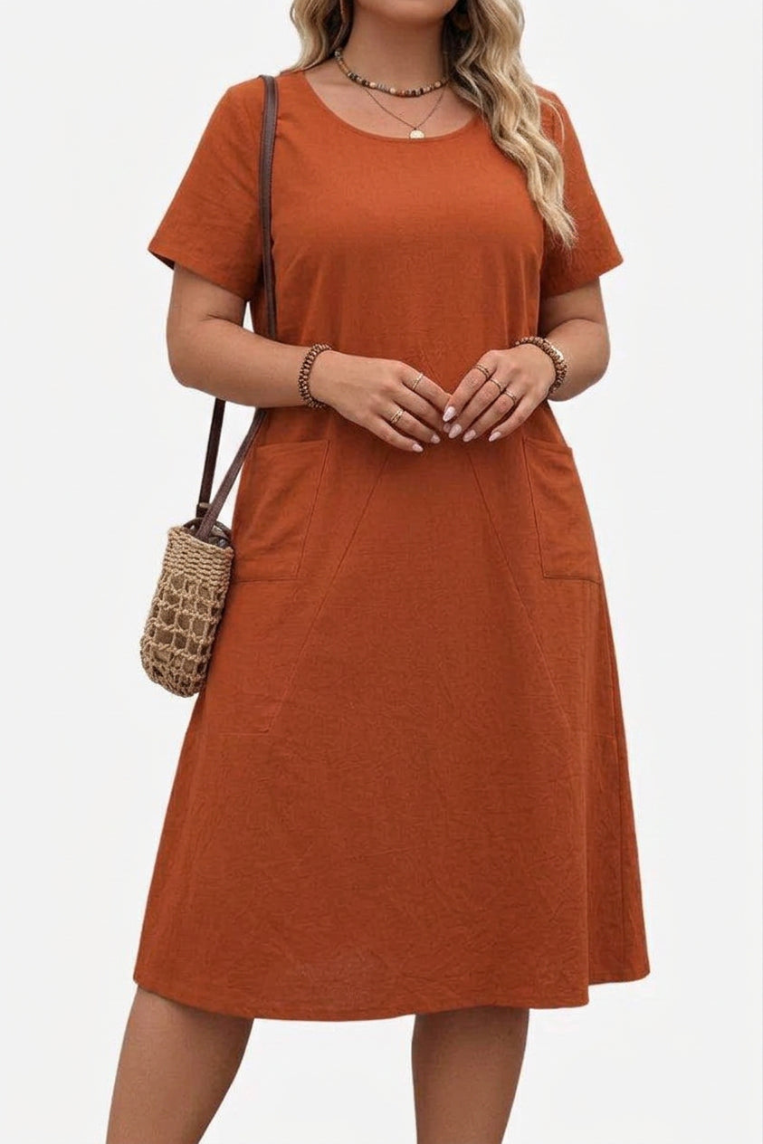 Briana Knit Round Neck Midi Dress