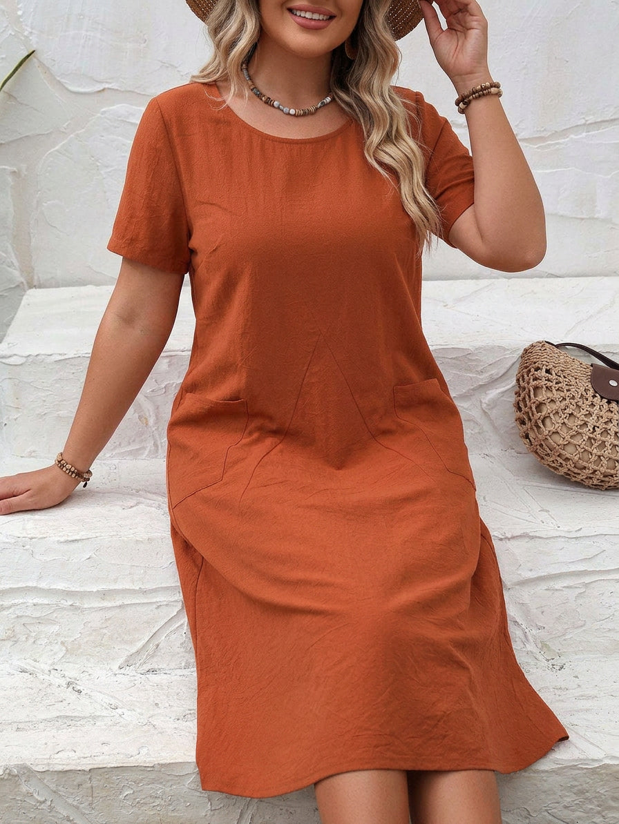 Briana Knit Round Neck Midi Dress – view 2
