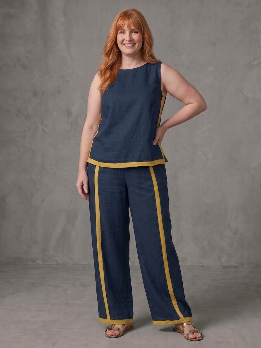 Briana Linen Sleeveless Two-Piece Set – view 5