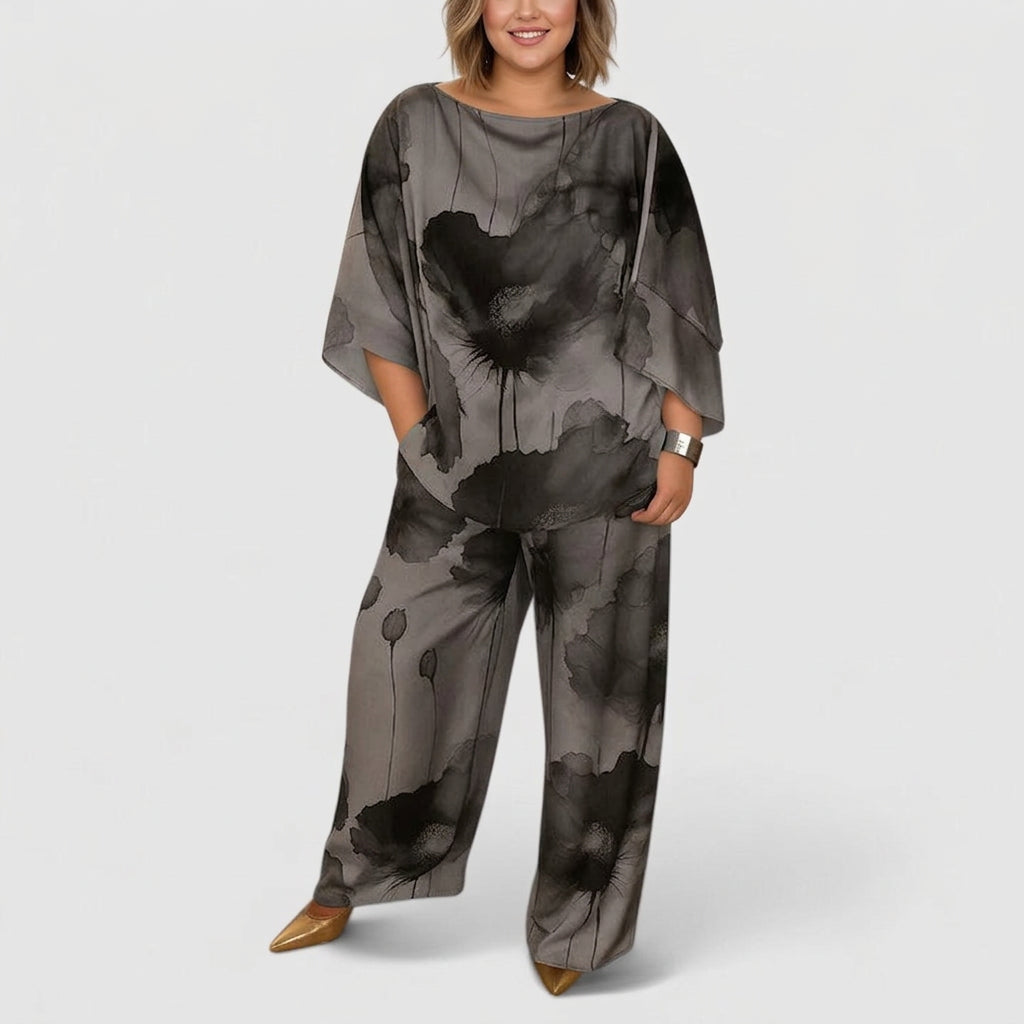 Brittany Satin Floral Two-Piece Set – view 4