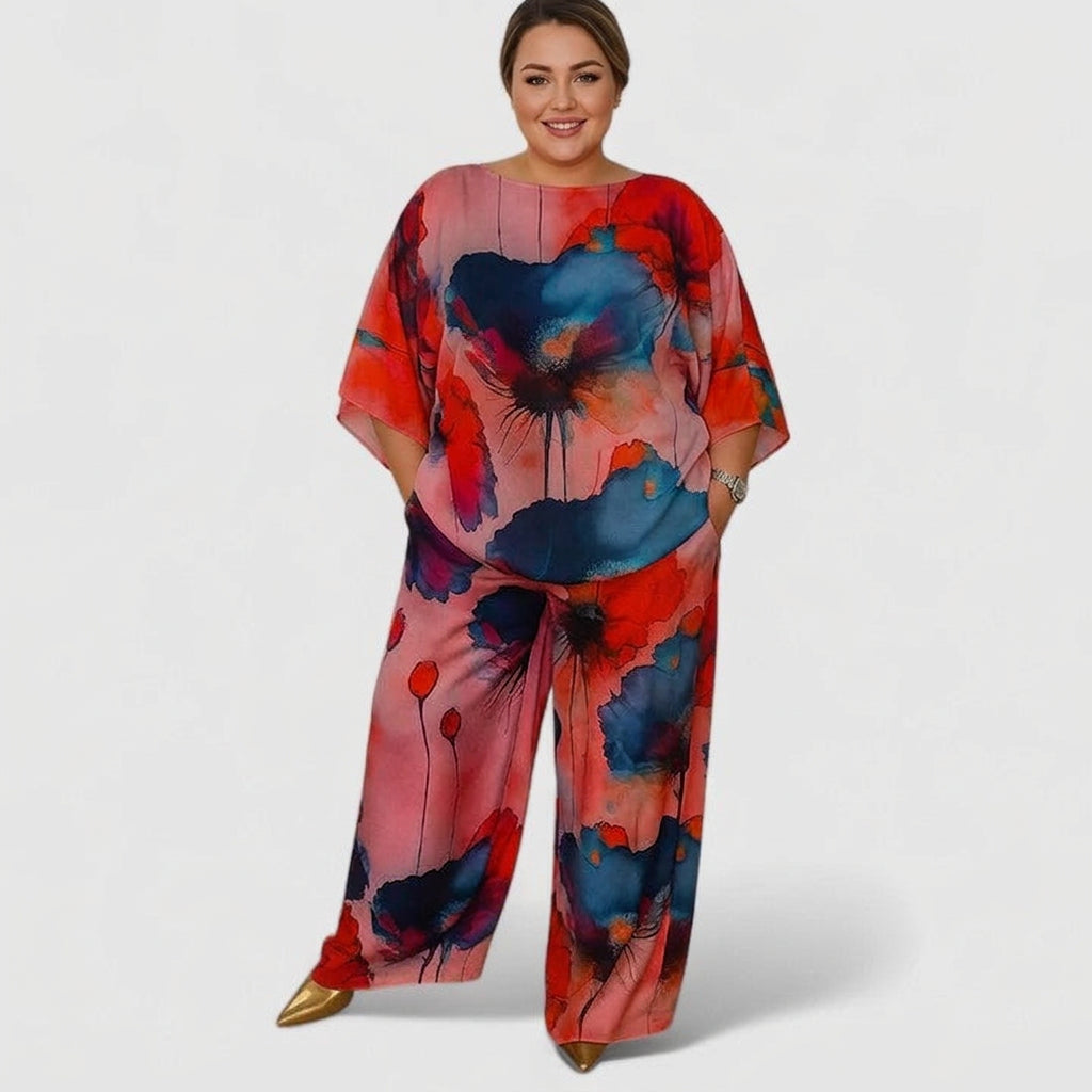 Brittany Satin Floral Two-Piece Set – view 6