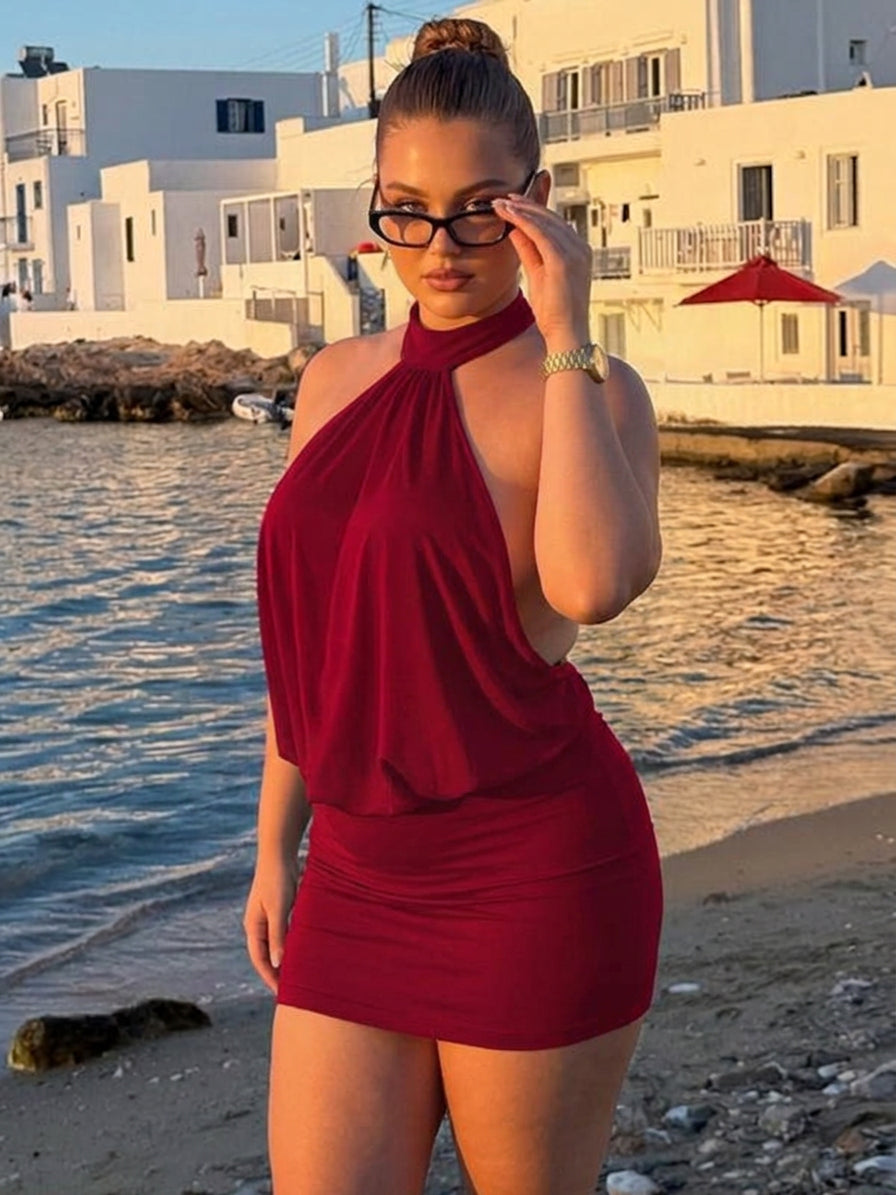 Serena | Halter Mini Dress