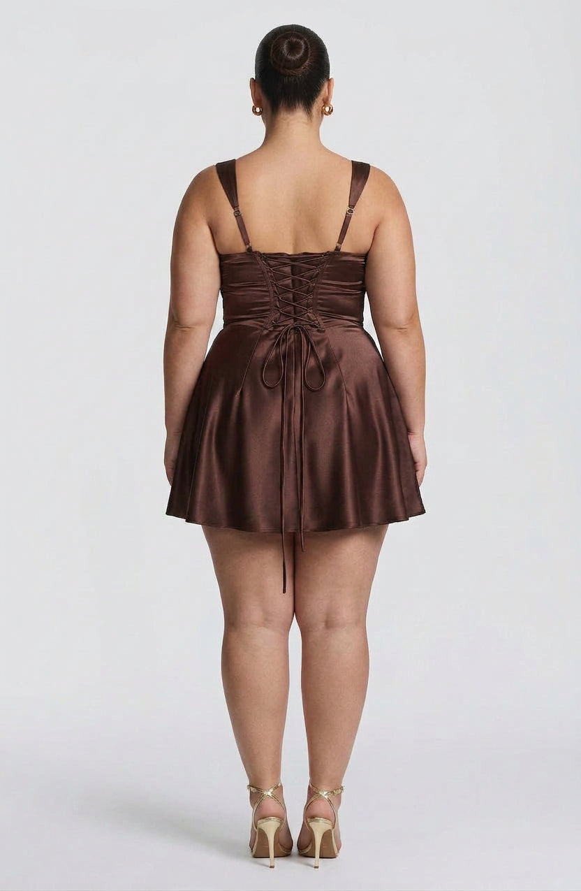 Winifred | Satin Square Neck Mini Dress