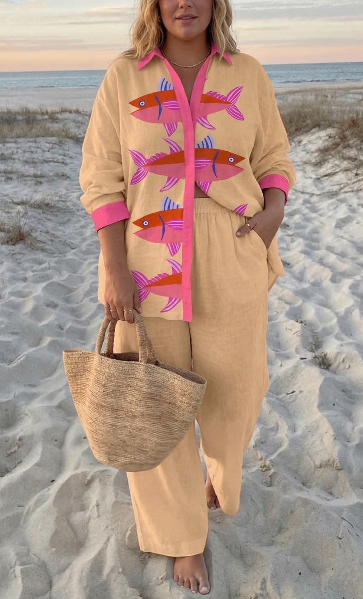 Callie Fish Print Two-Piece Set