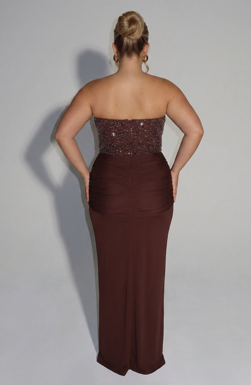 April | Sequin Strapless Maxi Dress