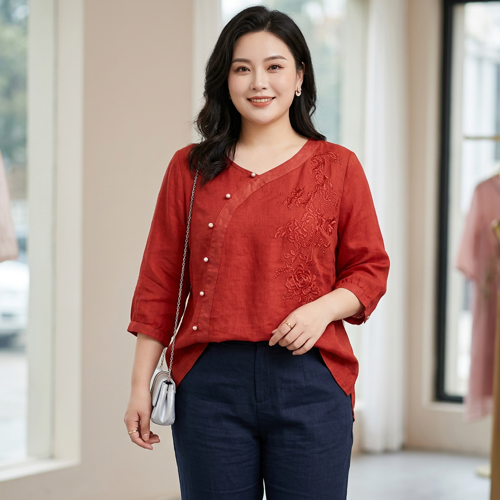 Carrie Cotton Floral V-Neck Top