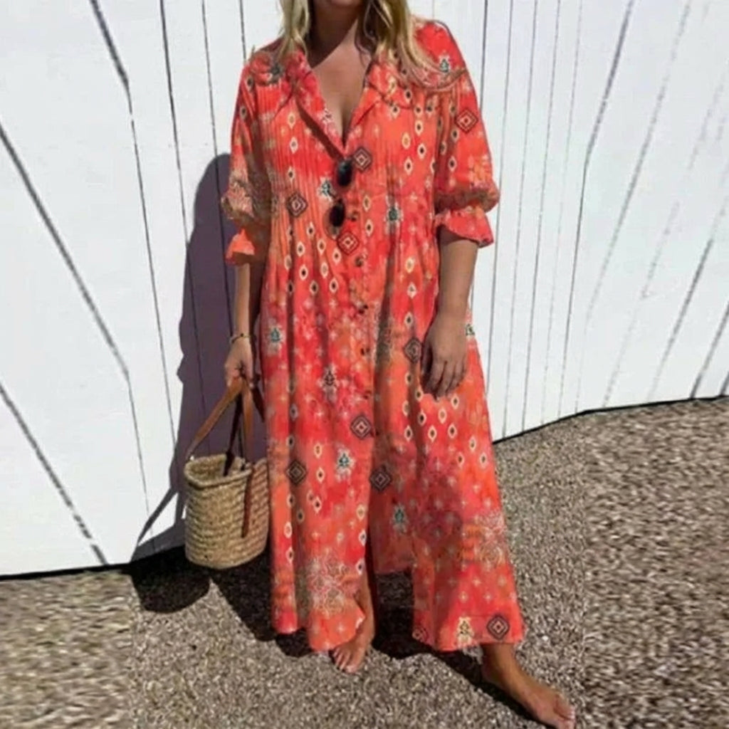 Cassandra Polka Dot V-Neck Maxi Dress – view 5