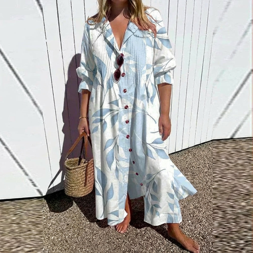 Cassandra Polka Dot V-Neck Maxi Dress – view 6